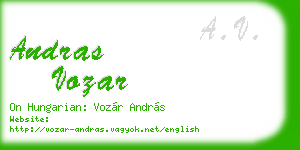 andras vozar business card